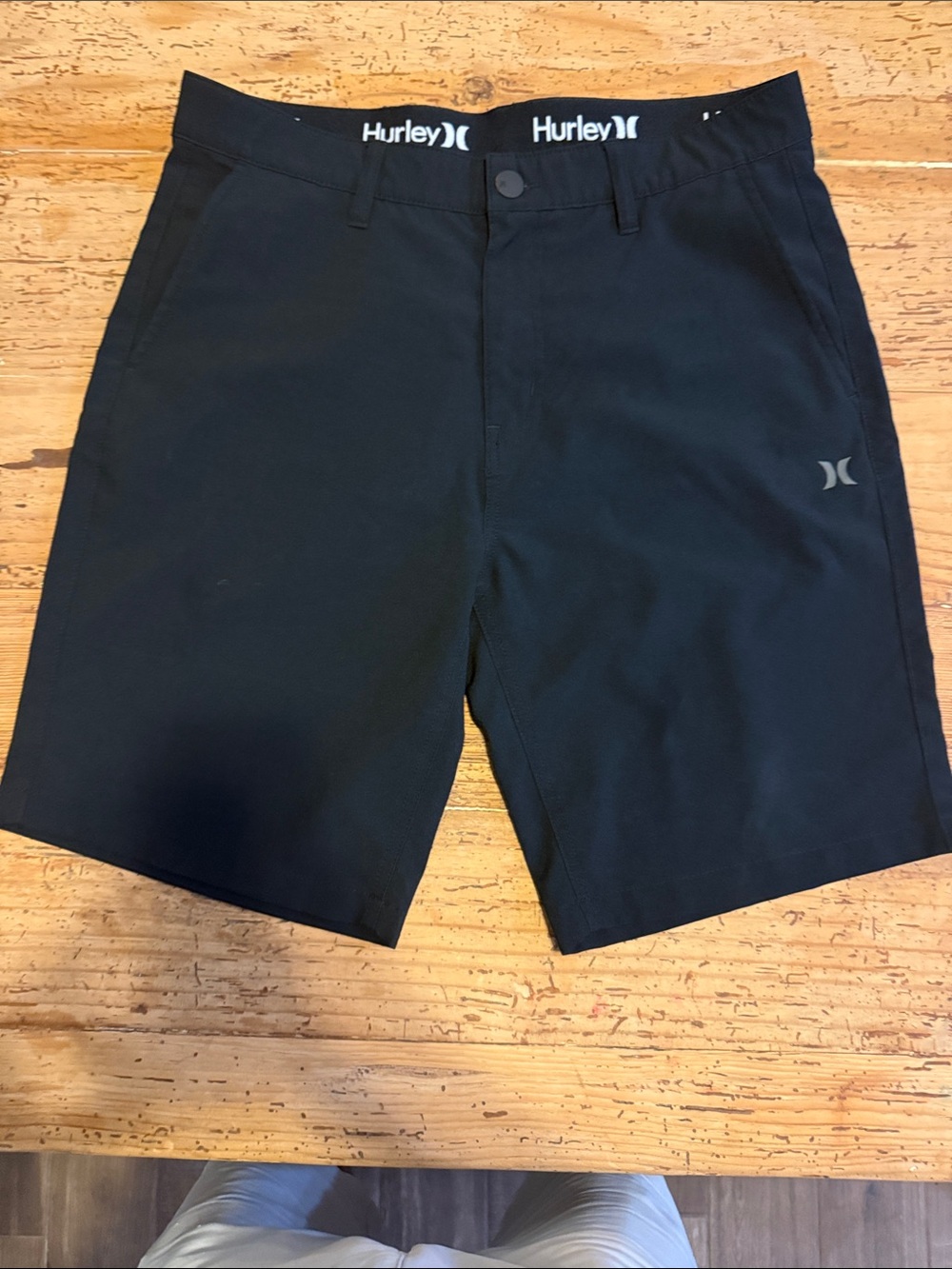 Hurley Black Men's Hybrid Shorts 8” inseam